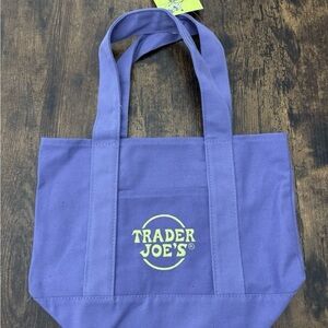 Trader Joe's Trick Or Treat Canvas Mini Tote Bag Purple Halloween 2025